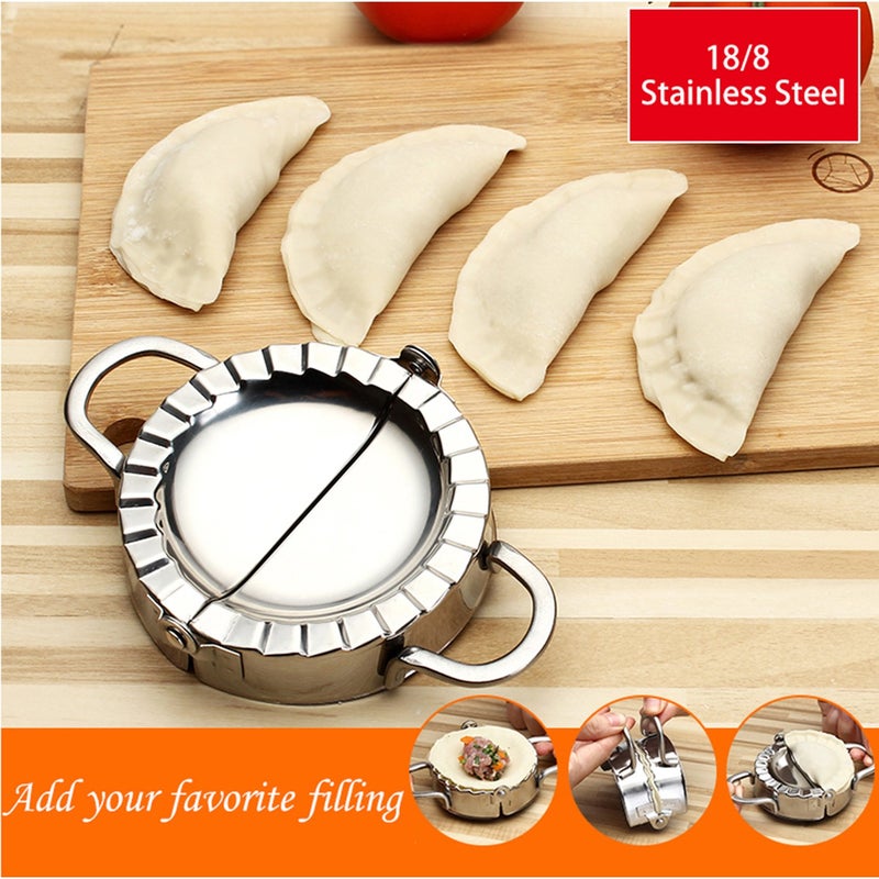 KAYCROWN Best Utensils Stainless Steel Ravioli Mold Pierogi Dumpling Maker Wrapper Pastry Dough Cutter Kitchen Accessories (L-DIA. 4.5 inch) - Image 5